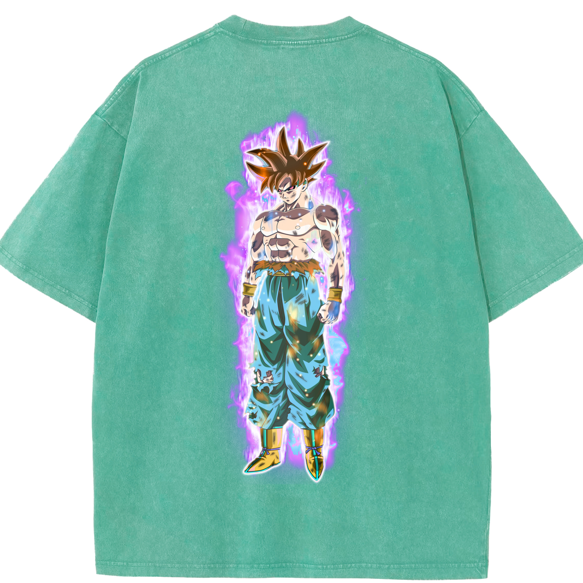 （画像用） ドラゴンボール 孫悟空（そん ごくう）Son Goku カカロット DRAGON BALL Kakarotto 綿100% ヴィンテージ風 半袖Tシャツ（背面プリント）